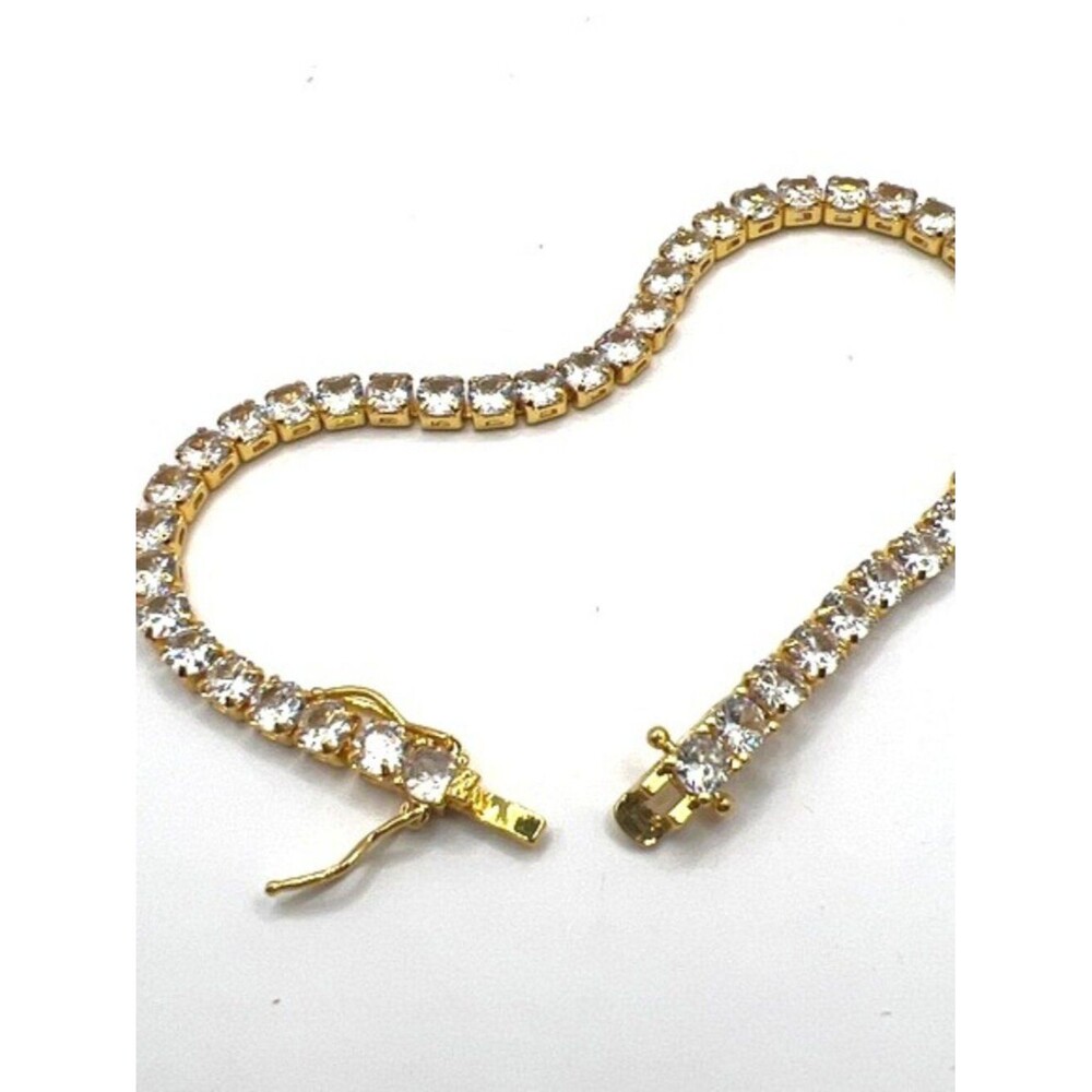 Gold-Tone Crystal Tennis Bracelet - Women Jewelry